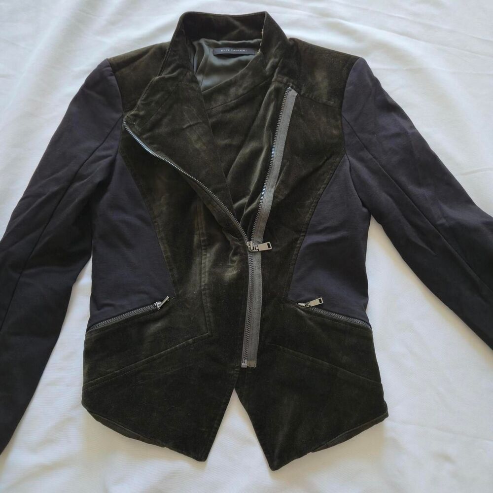Elie-tahari Women's Black and Green Jacket